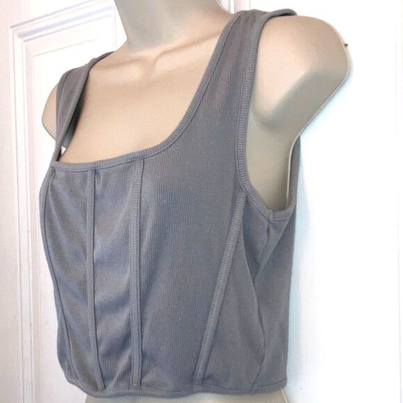 SINCERELY JULES Corset Bustier Gray Grey Crop Top Womens Large - Picture 4 of 9